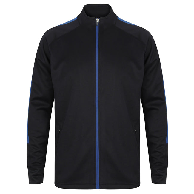 Navy-Royal Blue - Front - Finden & Hales Womens-Ladies Track Top
