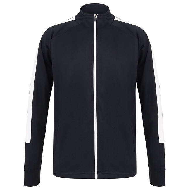 Navy-White - Front - Finden & Hales Womens-Ladies Track Top