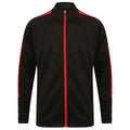 Black-Red - Front - Finden & Hales Womens-Ladies Track Top