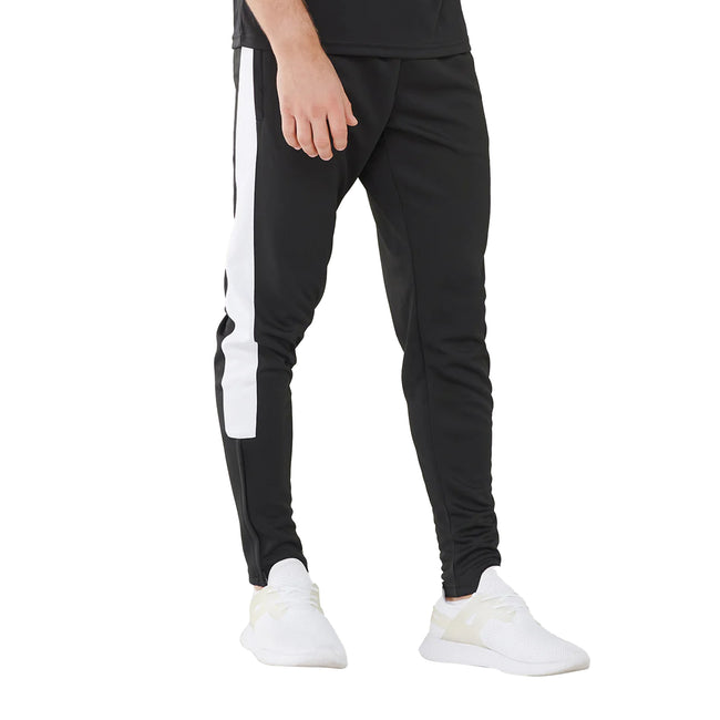 Black-White - Side - Finden & Hales Unisex Adult Tracksuit Bottoms