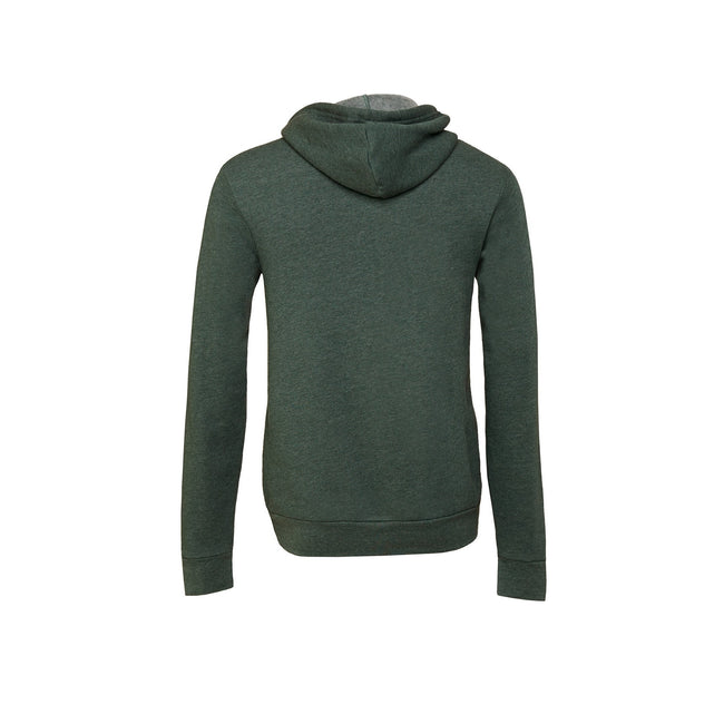 Forest Green Heather - Back - Bella + Canvas Unisex Adult Fleece Full Zip Hoodie