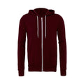 Maroon - Front - Bella + Canvas Unisex Adult Fleece Full Zip Hoodie