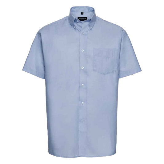 Oxford Blue - Front - Russell Collection Mens Oxford Formal Shirt