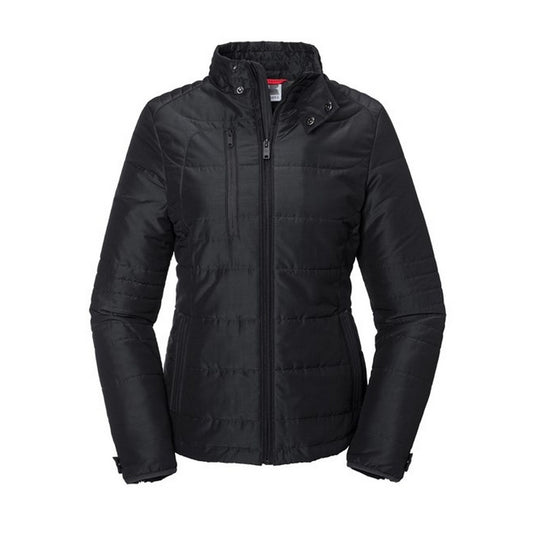 Black - Front - Russell Womens-Ladies Cross Padded Jacket