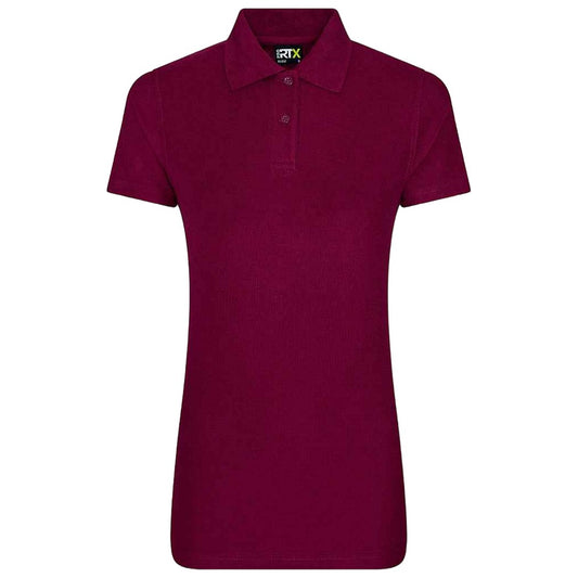 Burgundy - Front - PRO RTX Womens-Ladies Polo Shirt