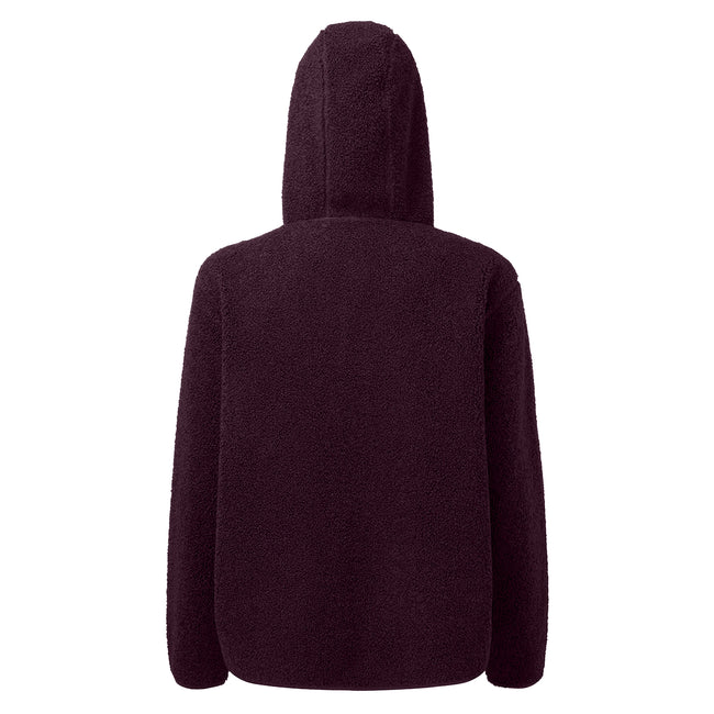 Mulberry Red - Back - TriDri Womens-Ladies Sherpa Fleece Quarter Zip Hoodie