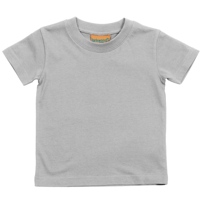 Heather Grey - Front - Larkwood Baby-Childrens Crew Neck T-Shirt - Schoolwear