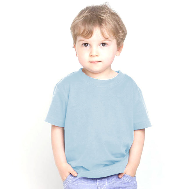 Pale Blue - Back - Larkwood Baby-Childrens Crew Neck T-Shirt - Schoolwear