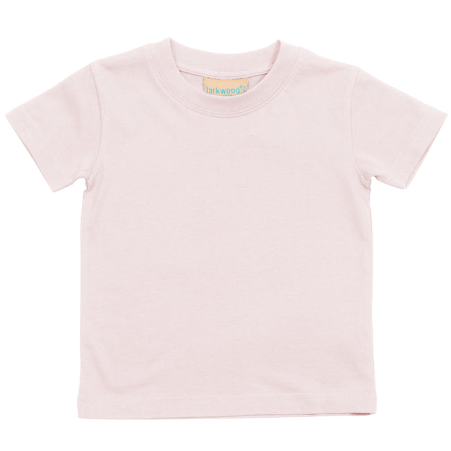 Pale Pink - Front - Larkwood Baby-Childrens Crew Neck T-Shirt - Schoolwear