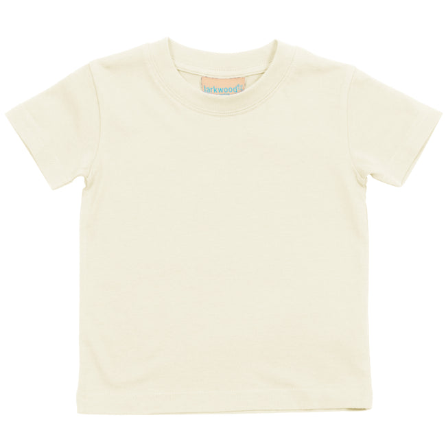 Pale Yellow - Front - Larkwood Baby-Childrens Crew Neck T-Shirt - Schoolwear