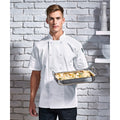 White - Back - Premier Mens Coolchecker Short-Sleeved Chef Jacket