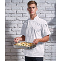 White - Lifestyle - Premier Mens Coolchecker Short-Sleeved Chef Jacket