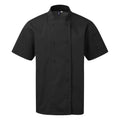 Black - Front - Premier Mens Coolchecker Short-Sleeved Chef Jacket