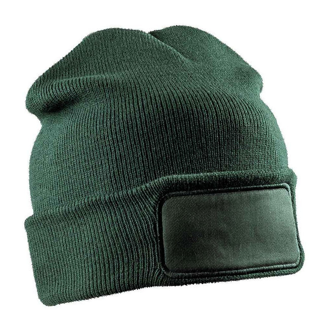 Bottle Green - Front - Result Genuine Recycled Unisex Adult Double Knit Beanie