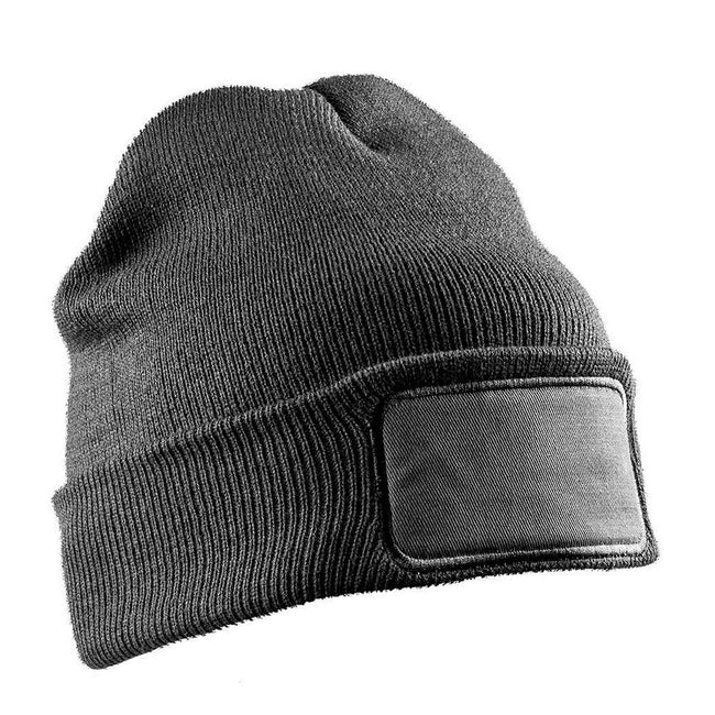 Grey - Front - Result Genuine Recycled Unisex Adult Double Knit Beanie