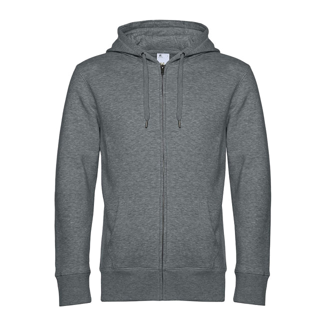 Mid Grey Heather - Front - B&C Mens Full Zip Hoodie