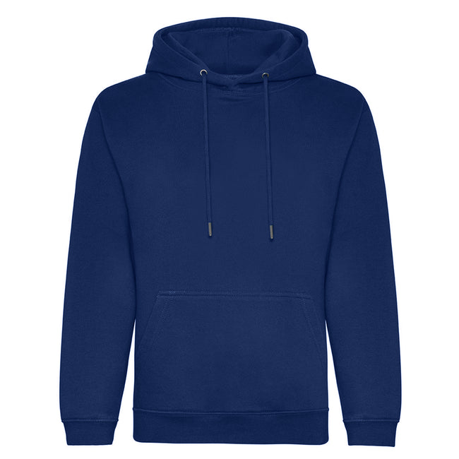 Indigo Blue - Front - Awdis Mens Organic Hoodie