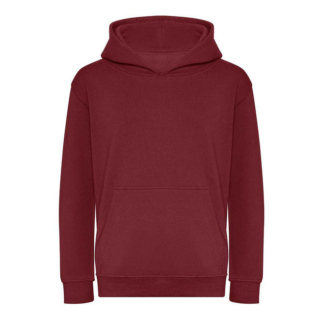 Burgundy - Front - Awdis Childrens-Kids Organic Hoodie
