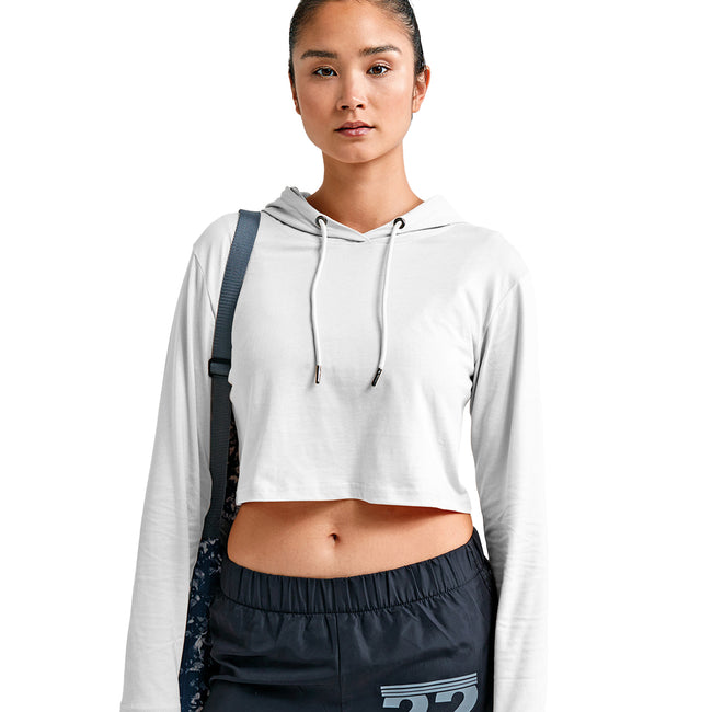 White - Side - TriDri Womens-Ladies Cropped Long-Sleeved T-Shirt