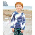 White-Navy - Back - Babybugz Childrens-Kids Breton Long-Sleeved T-Shirt