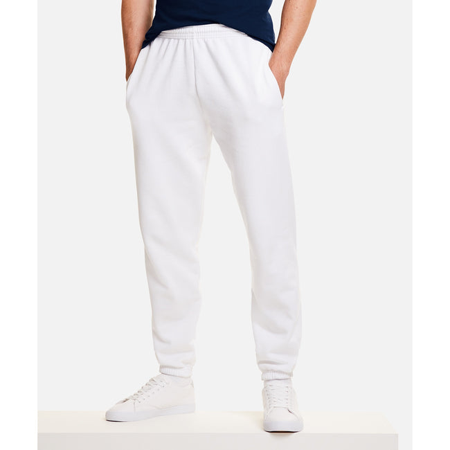 White - Back - Fruit Of The Loom Mens Classic 80-20 Jogging Bottoms