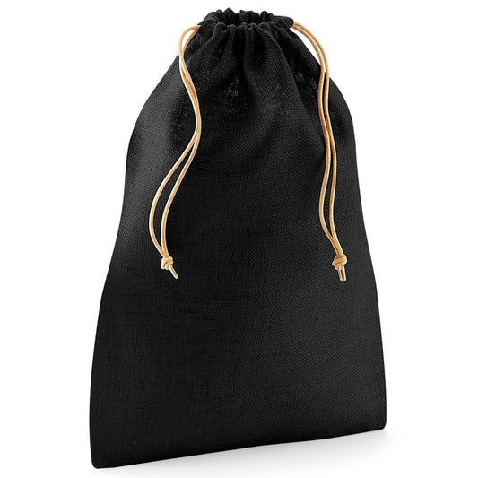 Black-Natural - Front - Westford Mill Jute Stuff Bag