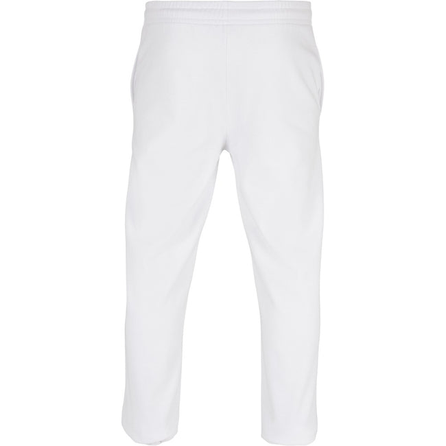White - Back - Build Your Brand Unisex Adult Basic Jogging Bottoms