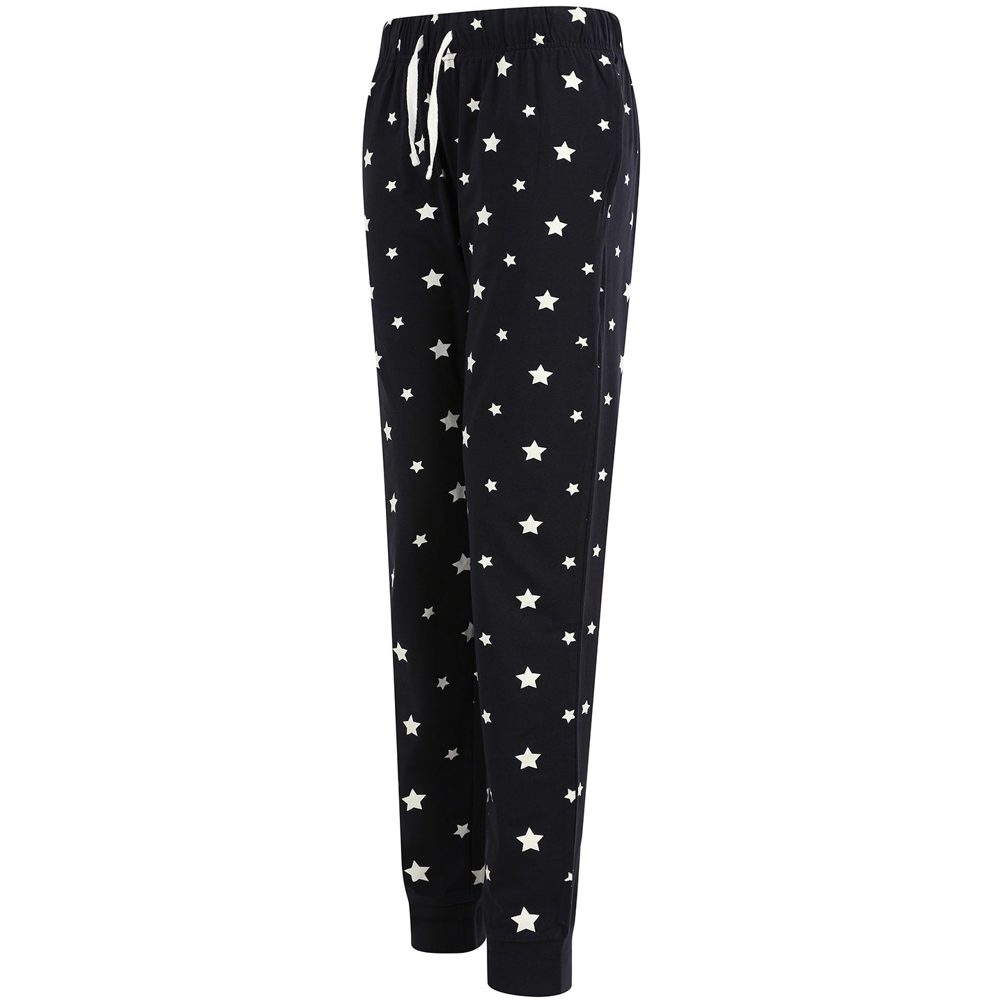 Navy-White - Pack Shot - Skinni Fit Womens-Ladies Cuffed Lounge Pants