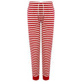 Red-White - Front - Skinni Fit Womens-Ladies Cuffed Lounge Pants
