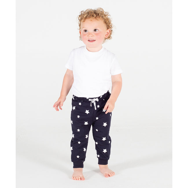 Navy-White - Back - Larkwood Childrens-Kids Lounge Pants