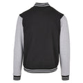 Black-Heather Grey - Back - Build Your Brand Mens Basic College Jacket