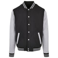 Black-Heather Grey - Front - Build Your Brand Mens Basic College Jacket