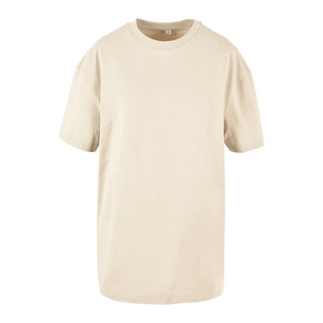 White Sand - Front - Build Your Brand Womens-Ladies Boyfriend Oversized T-Shirt