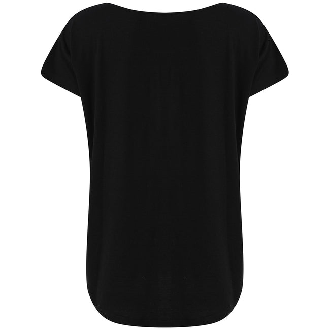 Black - Close up - Tombo Womens-Ladies Scoop Neck T-Shirt