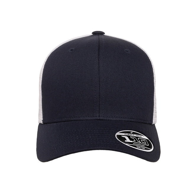 Navy-White - Pack Shot - Flexfit Unisex Adult 110 Mesh Two Tone Cap