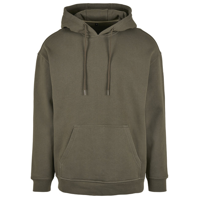 Olive - Front - Build Your Brand Mens Basic Oversized Hoodie