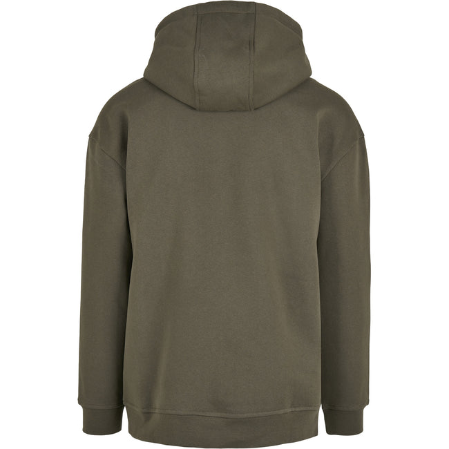 Olive - Back - Build Your Brand Mens Basic Oversized Hoodie
