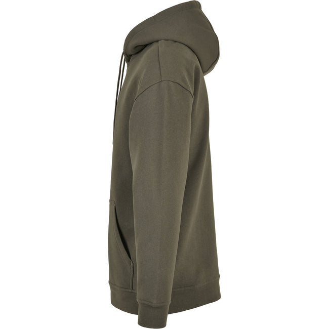 Olive - Side - Build Your Brand Mens Basic Oversized Hoodie