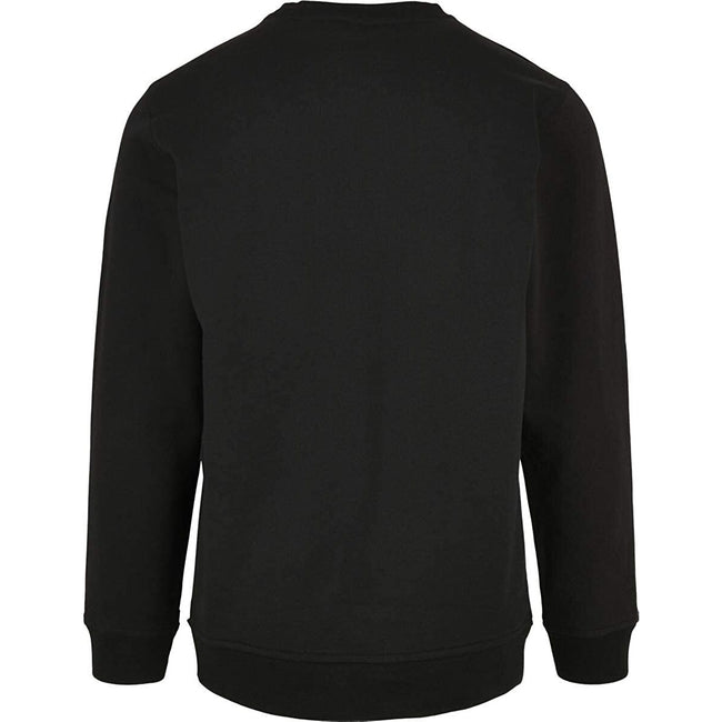 Black - Side - Build Your Brand Mens Basic Crew Neck Sweatshirt