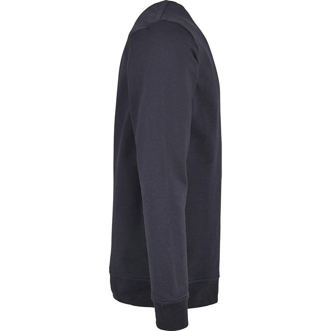 Navy - Side - Build Your Brand Mens Basic Crew Neck Sweatshirt