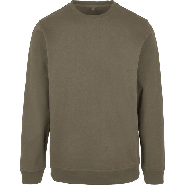 Olive - Front - Build Your Brand Mens Basic Crew Neck Sweatshirt