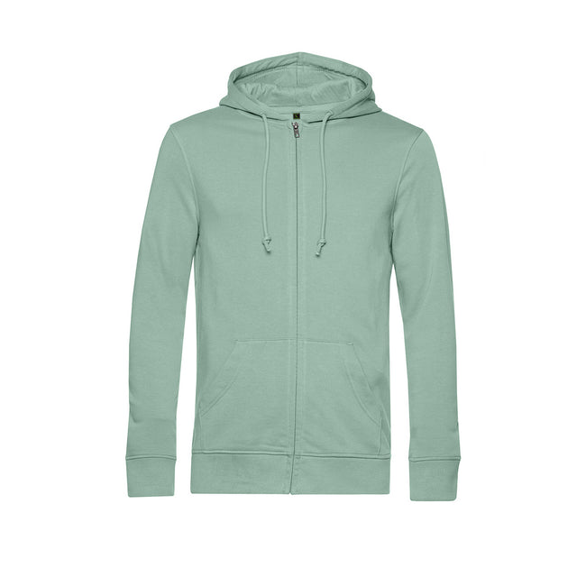 Sage - Front - B&C Mens Organic Zipped Hoodie
