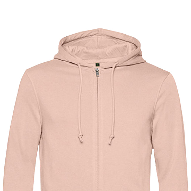 Soft Rose - Back - B&C Mens Organic Zipped Hoodie