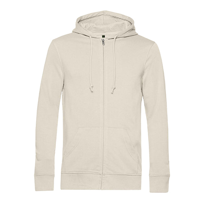Off White - Front - B&C Mens Organic Zipped Hoodie