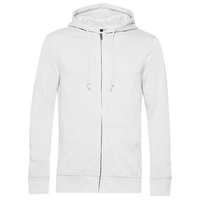 White - Front - B&C Mens Organic Zipped Hoodie