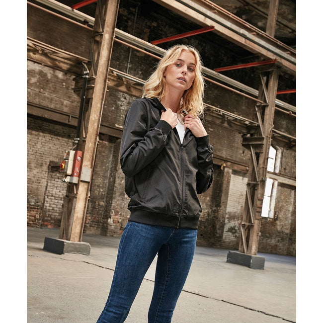 Black - Back - Build Your Brand Womens-Ladies Windrunner Recycled Jacket