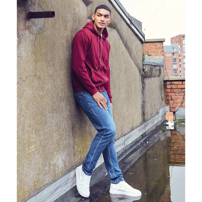Burgundy - Back - Awdis Unisex Adult Organic Hoodie
