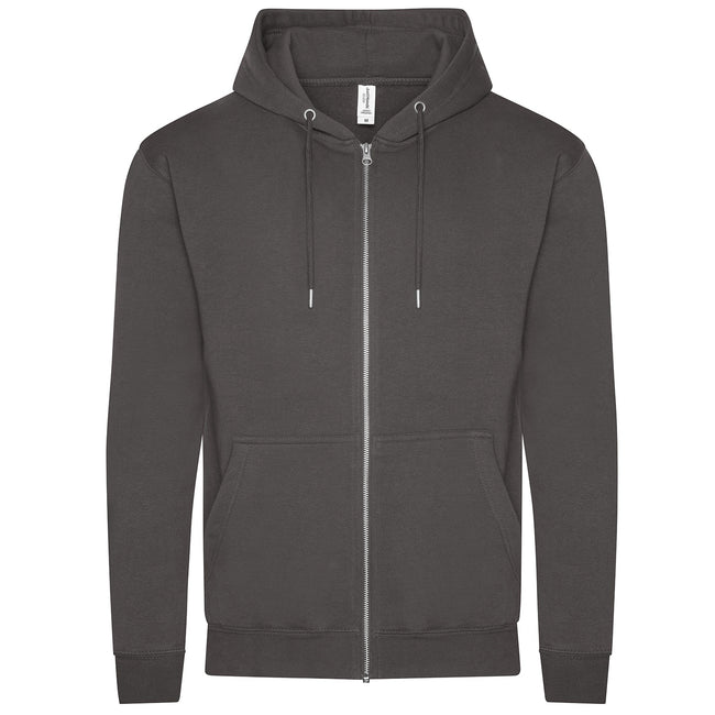 Charcoal - Front - Awdis Unisex Adult Organic Hoodie