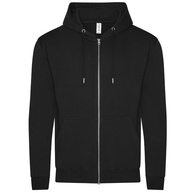 Deep Black - Front - Awdis Unisex Adult Organic Hoodie