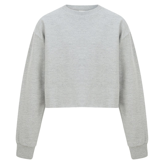 Heather Grey - Front - SF Minni Girls Heather Slounge Sweatshirt